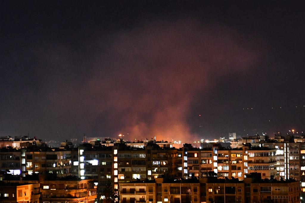 Smoke billows following an alleged Israeli airstrike targeting south of Damascus, Syria, on July 20, 2020