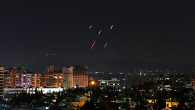 Syrian Air defences respond to Israeli missiles targeting south of the capital Damascus, on July 20, 2020