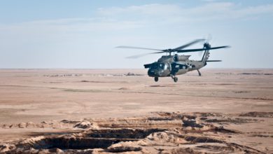 US Army UH-60 black Hawk helicopter over Syria